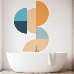 Papier peint intissé pré-encollé fresques géantes - CERCLES ABSTRAITS - 90x90cm