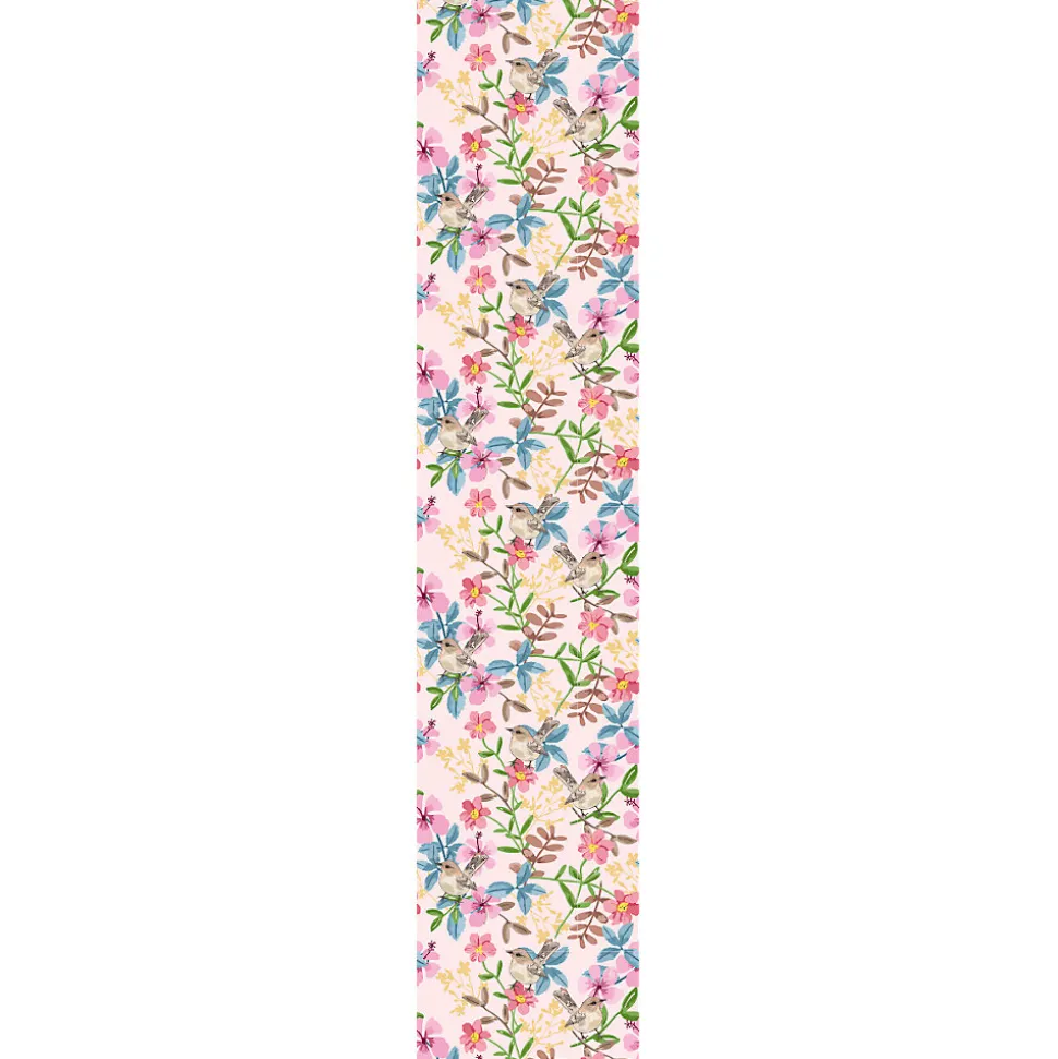 Papier peint intissé pré-encollé - FLEURS ET MOINEAUX - 1 rouleau de 300x60cm
