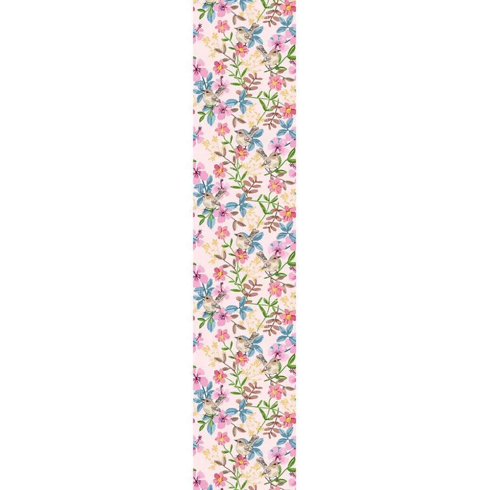 Papier peint intissé pré-encollé - FLEURS ET MOINEAUX - 1 rouleau de 300x60cm