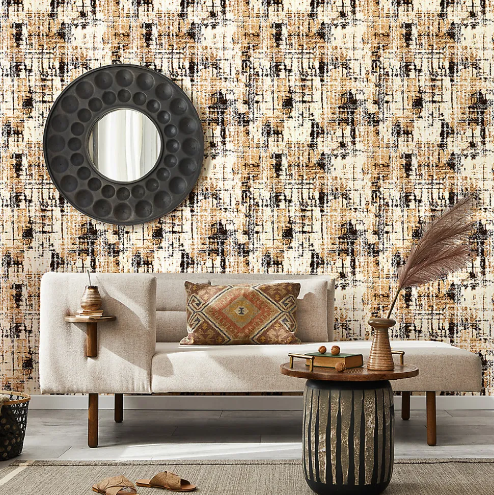 Papier peint intissé pré-encollé - SCANDINAVE ABSTRAIT TONS AUTOMNE - 1 rouleau de 300x60cm