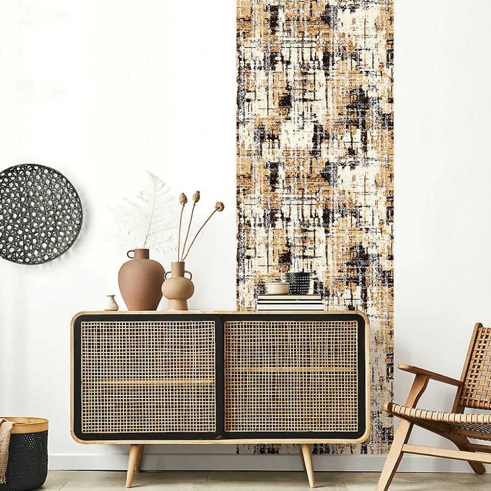 Papier peint intissé pré-encollé - SCANDINAVE ABSTRAIT TONS AUTOMNE - 1 rouleau de 300x60cm