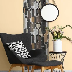 Papier peint intissé pré-encollé - DESIGN RETRO BRUN NOIR - 1 rouleau de 300x60cm