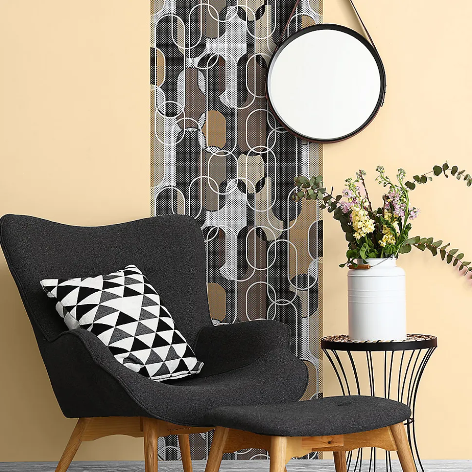Papier peint intissé pré-encollé - DESIGN RETRO BRUN NOIR - 1 rouleau de 300x60cm
