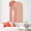 Papier peint intissé pré-encollé fresques géantes - ARCHES ET PLUME ROSE - 200x120cm