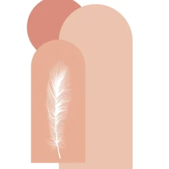 Papier peint intissé pré-encollé fresques géantes - ARCHES ET PLUME ROSE - 200x120cm