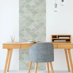 Papier peint intissé pré-encollé - ORNEMENTS CHIC VERT - 1 rouleau de 300x60cm