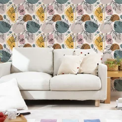 Papier peint intissé pré-encollé - SCANDINAVE FEUILLES D'OLIVIER - 1 rouleau de 300x60cm