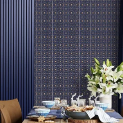 Papier peint intissé pré-encollé - SCANDINAVE SAPPHIRE - 1 rouleau de 300x60cm