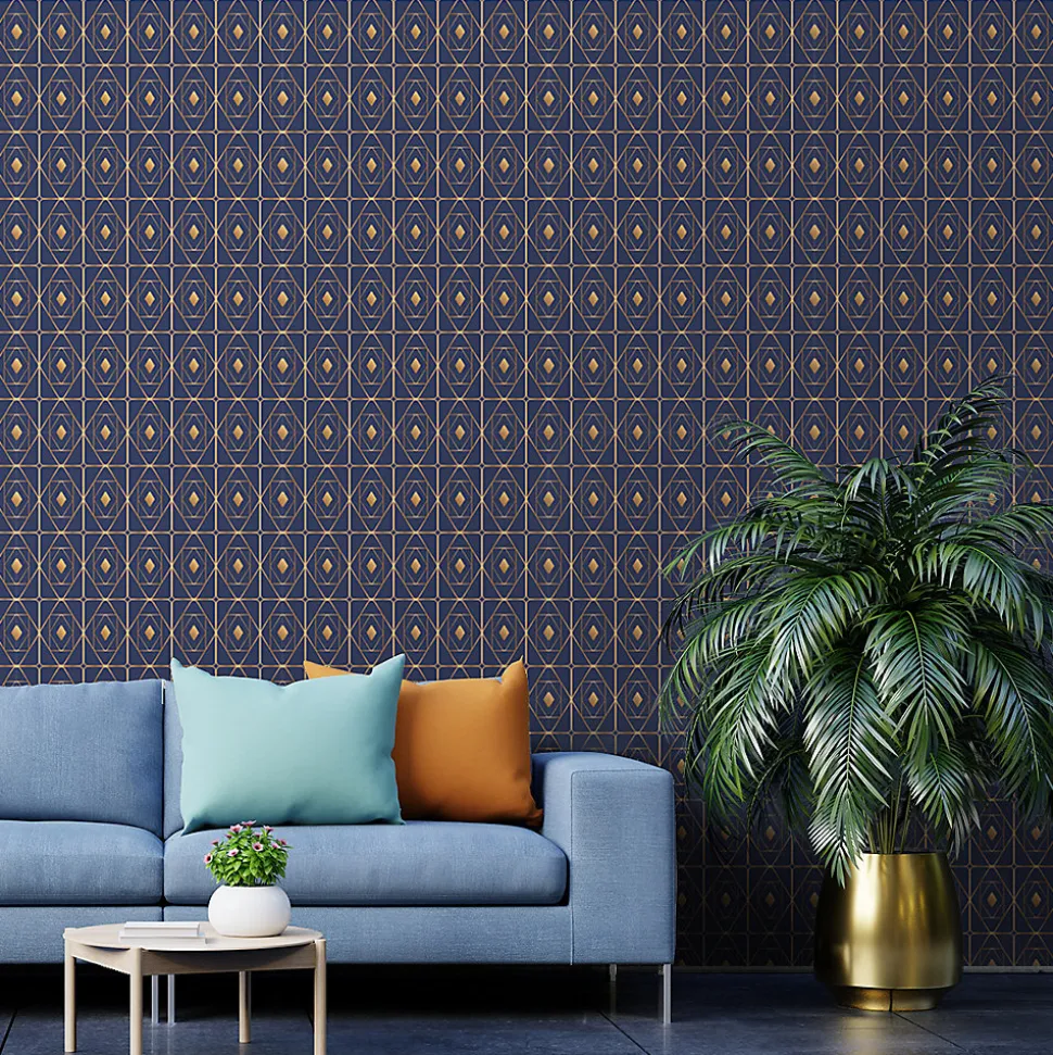 Papier peint intissé pré-encollé - SCANDINAVE SAPPHIRE - 1 rouleau de 300x60cm