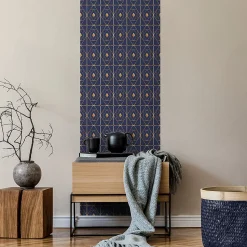 Papier peint intissé pré-encollé - SCANDINAVE SAPPHIRE - 1 rouleau de 300x60cm
