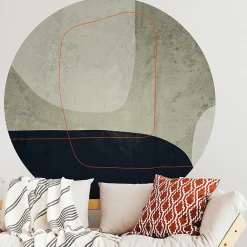 Papier peint intissé pré-encollé fresques géantes - FRESQUE ABSTRAITE LIGNE ORANGE - 90x90cm