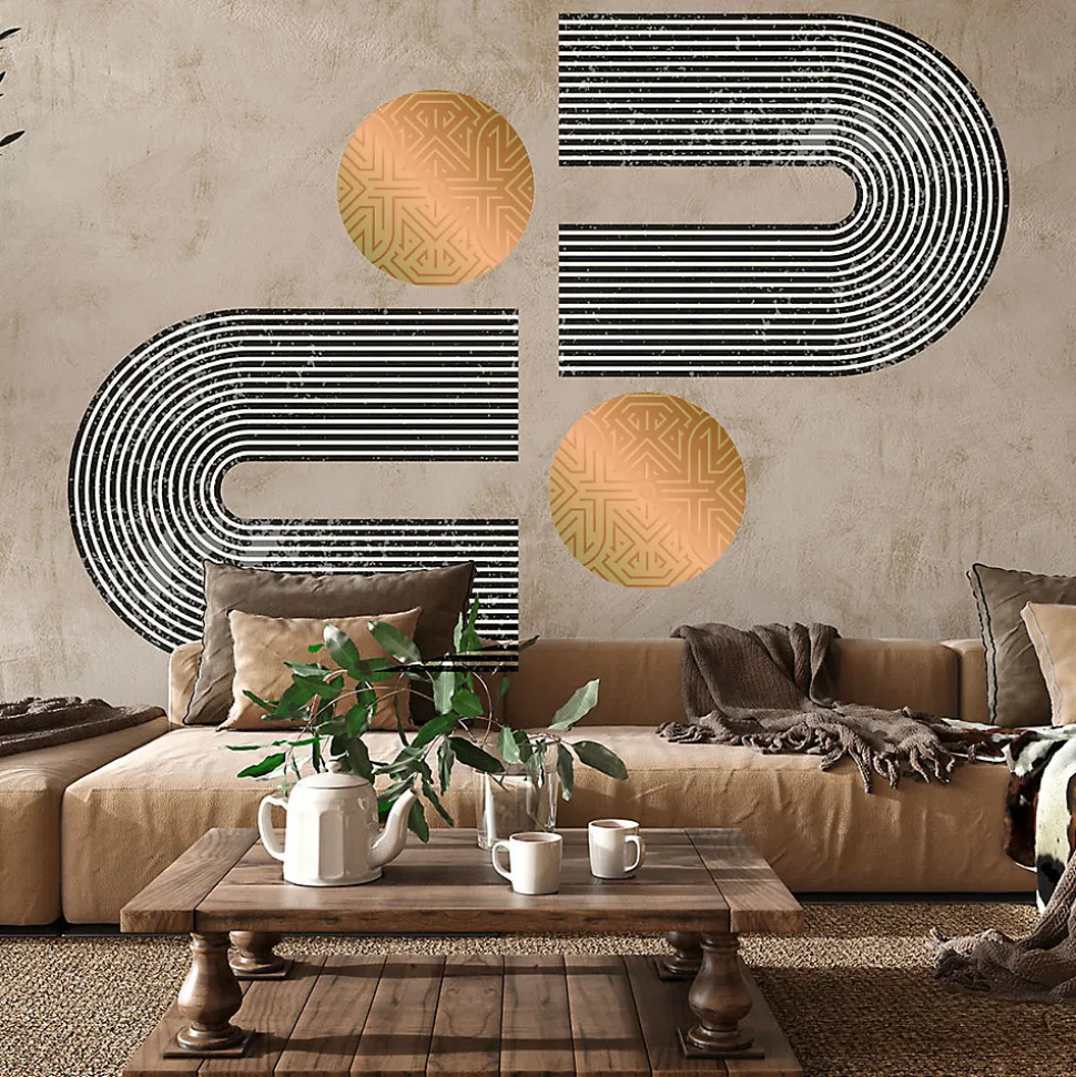 Papier peint intissé pré-encollé fresques géantes - ARCHES ABSTRAITES AZTEC - 80x60cm