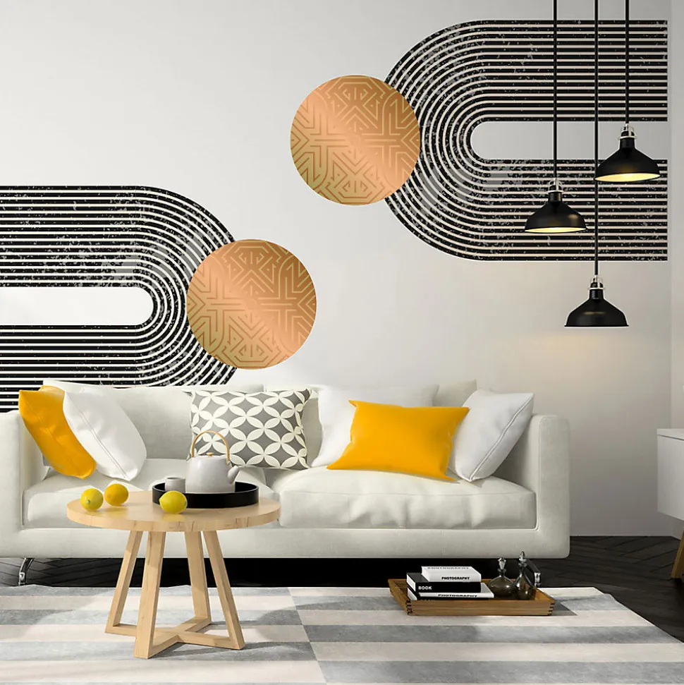 Papier peint intissé pré-encollé fresques géantes - ARCHES ABSTRAITES AZTEC - 80x60cm