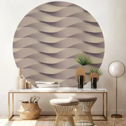 Papier peint intissé pré-encollé fresques géantes - FRESQUE DESIGN VAGUES D'ILLUSION - 60x60cm
