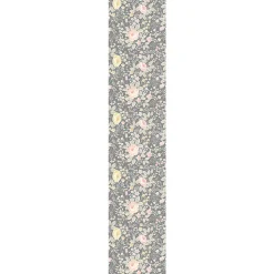 Papier peint intissé pré-encollé - FLEURS VINTAGE ROSE PIVOINES GRIS - 1 rouleau de 300x60cm