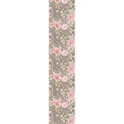 Papier peint intissé pré-encollé - FLEURS VINTAGE ROSE PIVOINES GRIS - 1 rouleau de 300x60cm