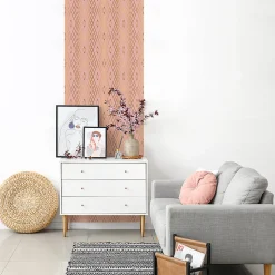 Papier peint intissé pré-encollé - SCANDINAVE ART DÉCO ROSÉ - 1 rouleau de 300x60cm