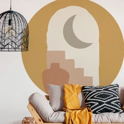 Papier peint intissé pré-encollé fresques géantes - NUIT DE RHODES ABSTRAITE - 90x90cm