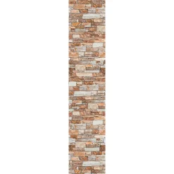 Papier peint intissé pré-encollé - PAREMENT EN PIERRE ROUGE - 1 rouleau de 300x60cm