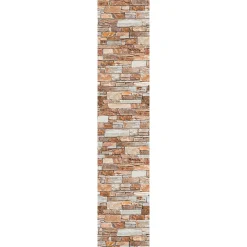 Papier peint intissé pré-encollé - PAREMENT EN PIERRE ROUGE - 1 rouleau de 300x60cm