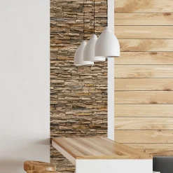 Papier peint intissé pré-encollé - PAREMENT DE BRIQUES - 1 rouleau de 300x60cm