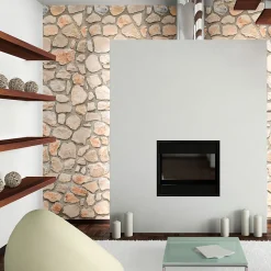 Papier peint intissé pré-encollé - MUR DE PIERRE CLAIRE - 1 rouleau de 300x60cm