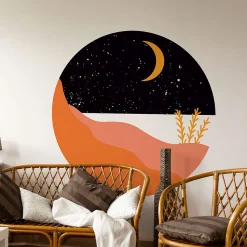 Papier peint intissé pré-encollé fresques géantes - ROND BORD DE MER NOIR - 60x60cm