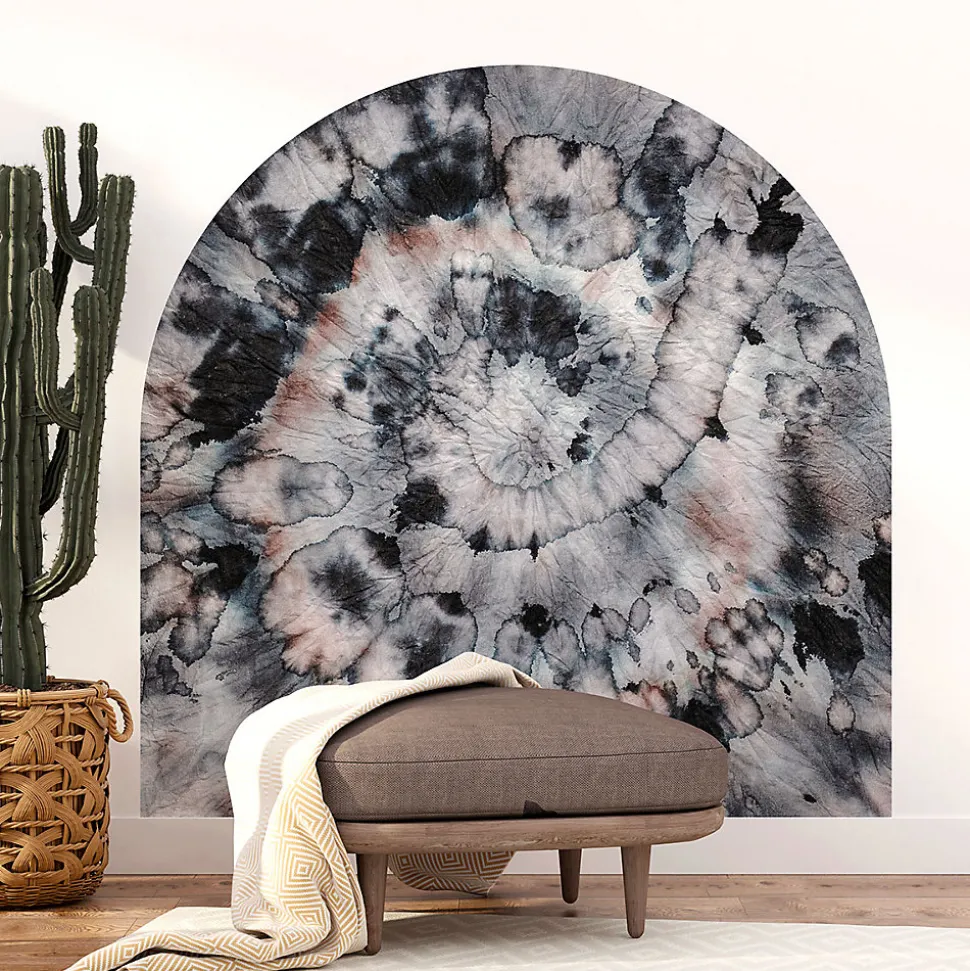 Papier peint intissé pré-encollé fresques géantes - ARCHE TEINTURE ABSTRAITE SOMBRE - 120x120cm