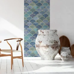Papier peint intissé pré-encollé - ORNEMENTS CHIC OCEAN - 1 rouleau de 300x60cm