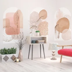 Papier peint intissé pré-encollé fresques géantes - ARCHES ABSTRAITS AQUARELLES BEIGES - 150x90cm