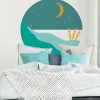 Papier peint intissé pré-encollé fresques géantes - ROND BORD DE MER TURQUOISE - 120x120cm