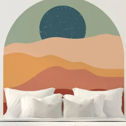 Papier peint intissé pré-encollé fresques géantes - DUNE ET ÉTOILES - 60x60cm