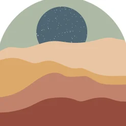 Papier peint intissé pré-encollé fresques géantes - DUNE ET ÉTOILES - 60x60cm