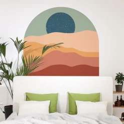 Papier peint intissé pré-encollé fresques géantes - DUNE ET ÉTOILES - 60x60cm