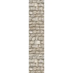 Papier peint intissé pré-encollé - MUR DE PIERRE GRISE - 1 rouleau de 300x60cm