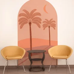 Papier peint intissé pré-encollé fresques géantes - ARCHE PALMIERS DU DÉSERT - 150x90cm