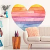 Papier peint intissé pré-encollé fresques géantes - CŒUR ARC-EN-CIEL - 60x60cm