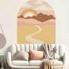 Papier peint intissé pré-encollé fresques géantes - SOLEIL LEVANT CALIFORNIEN AVEC DÉSERT ET NUAGES SOUS ARCHE - 150x120cm