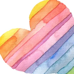 Papier peint intissé pré-encollé fresques géantes - CŒUR ARC-EN-CIEL - 120x120cm