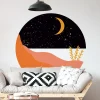 Papier peint intissé pré-encollé fresques géantes - ROND BORD DE MER NOIR - 90x90cm