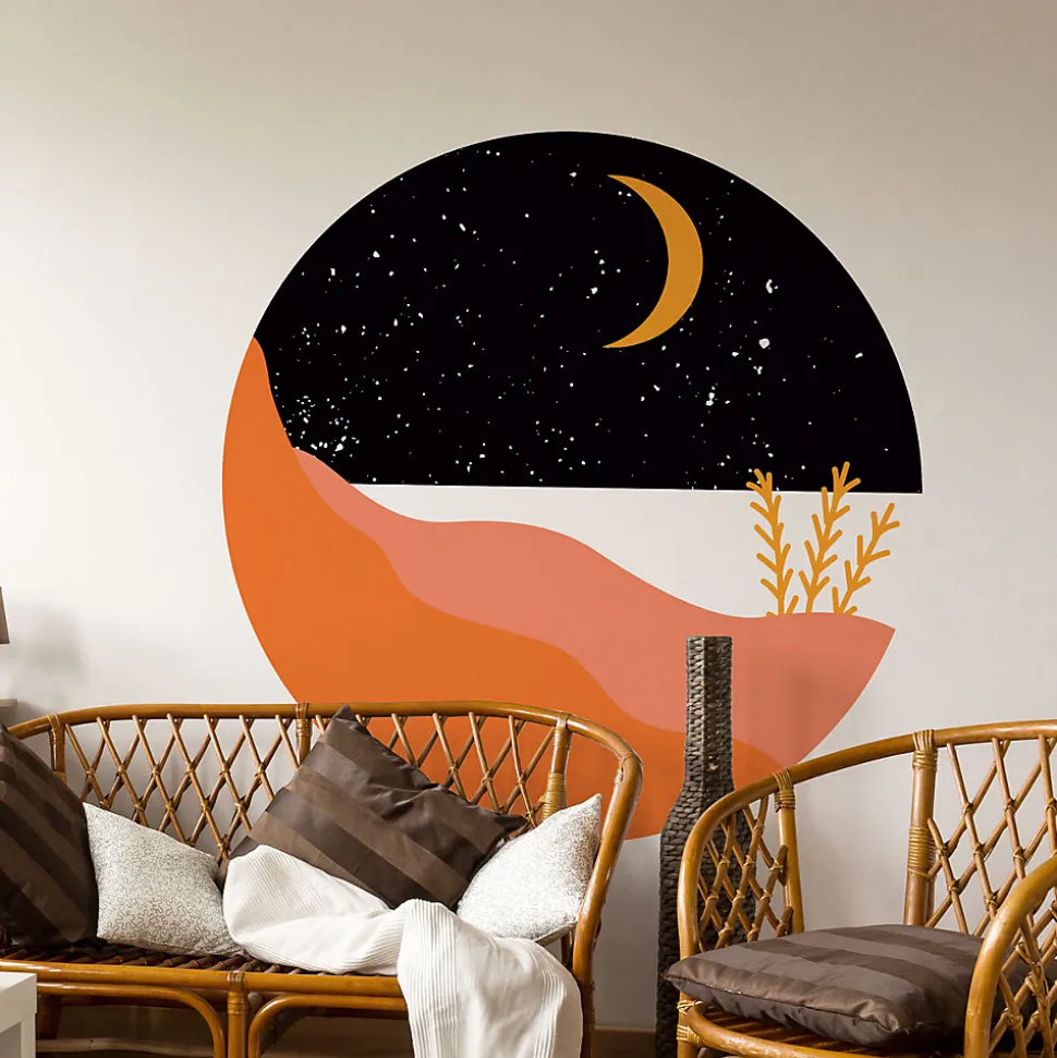 Papier peint intissé pré-encollé fresques géantes - ROND BORD DE MER NOIR - 90x90cm