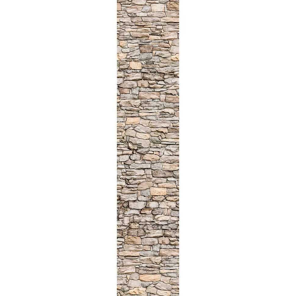 Papier peint intissé pré-encollé - MUR EN PIERRE NORWICH - 1 rouleau de 300x60cm