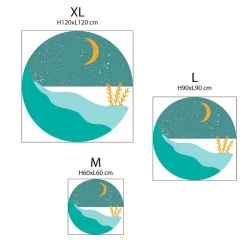 Papier peint intissé pré-encollé fresques géantes - ROND BORD DE MER TURQUOISE - 90x90cm