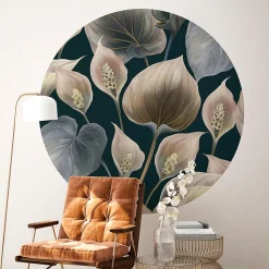 Papier peint intissé pré-encollé fresques géantes - FRESQUE FLEURS LYS DE PAIX - 60x60cm