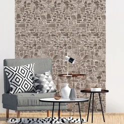 Papier peint intissé pré-encollé - MUR DE PIERRES - 1 rouleau de 300x60cm