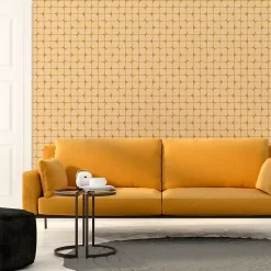 Papier peint intissé pré-encollé - RÉTRO BEIGE ET JAUNE - 1 rouleau de 300x60cm