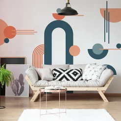 Papier peint intissé pré-encollé fresques géantes - ARCHES ART MODERNE ET DEMI CERCLES - 160x120cm