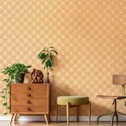 Papier peint intissé pré-encollé - SCANDINAVE ART DÉCO BEIGE ARCHES - 1 rouleau de 300x60cm