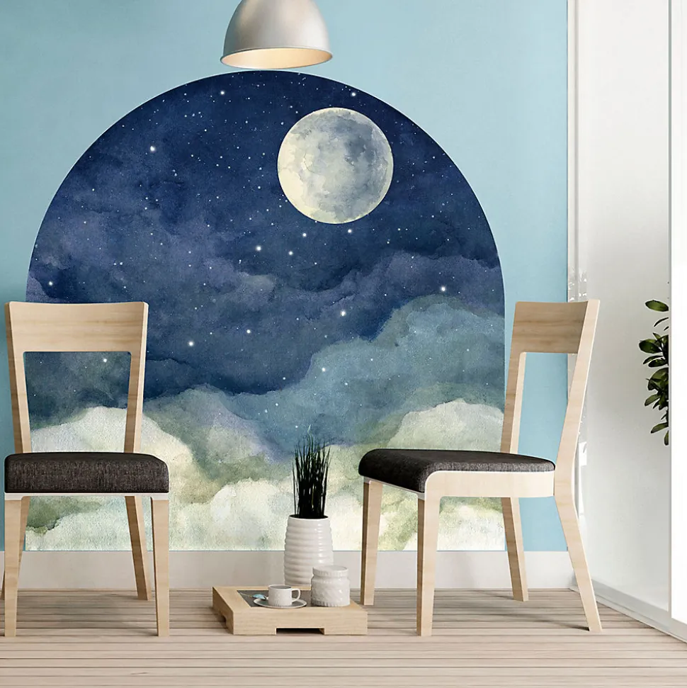 Papier peint intissé pré-encollé fresques géantes - NUIT AU CLAIRE DE LA LUNE - 60x60cm