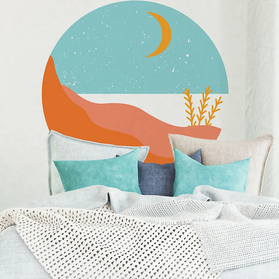 Papier peint intissé pré-encollé fresques géantes - ROND BORD DE MER BLEU CIEL - 90x90cm